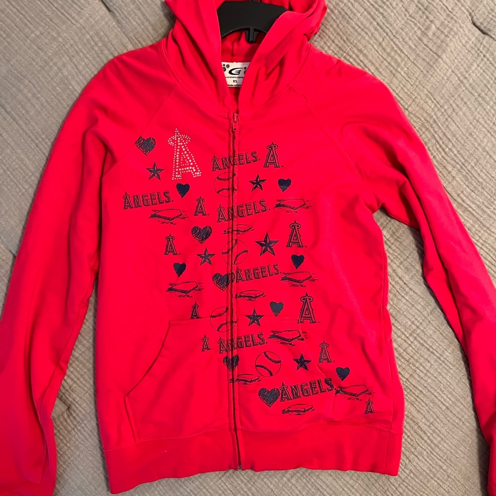 MLB Anaheim Angels Women’s XS Red zip up sweatshirt hoodie